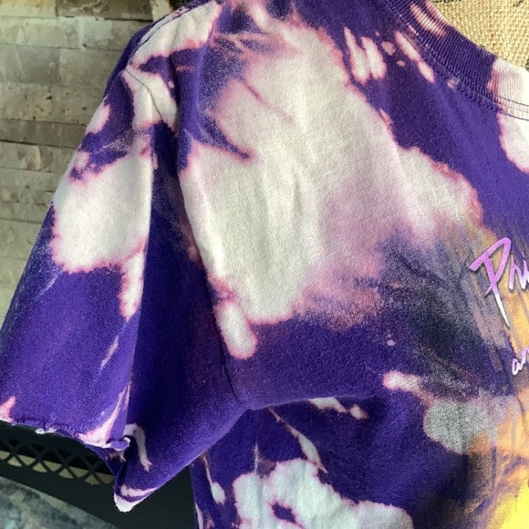 Prince Purple Rain purple cropped bleach graphic T-shirt raw edges short sleeve - Picture 4 of 16